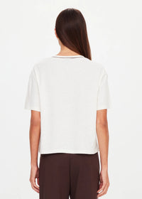 Elina V Neck Tee - Coconut