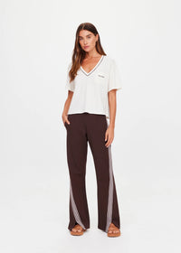 Elina V Neck Tee - Coconut