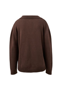 Eliza Collared Knit - Brunette Brown. Ceres Life