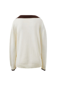 Eliza Collared Knit - Milk and Brunette. Ceres Life