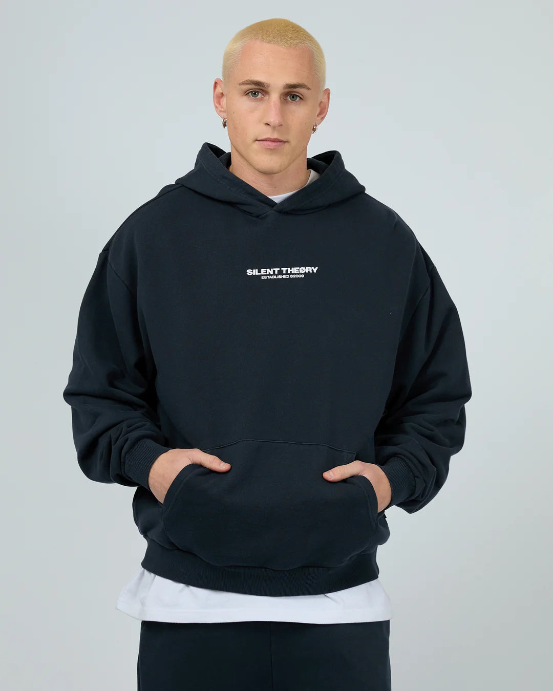 Essential Theory Hoodie - Navy. Silent Theory Mens
