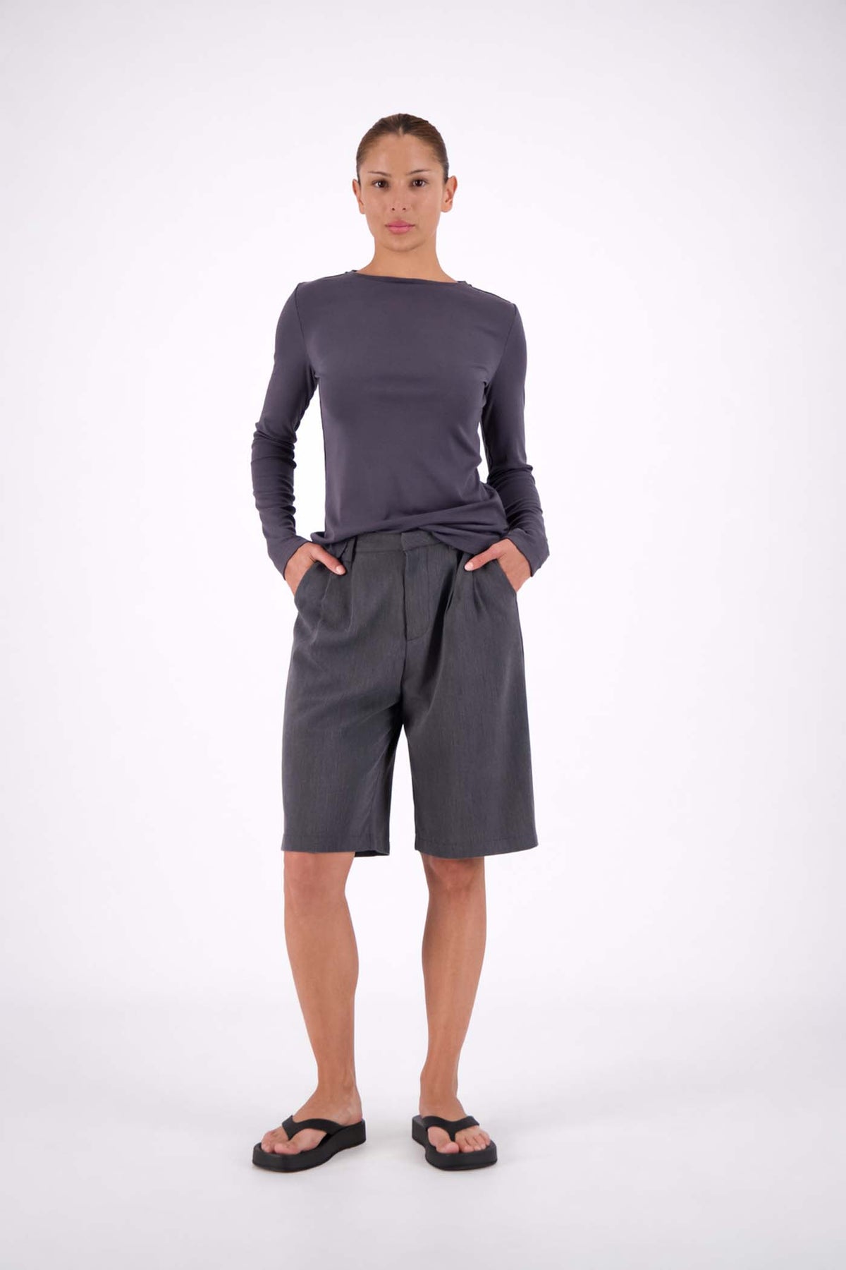 Estelle Bermuda Shorts Steel - Grey