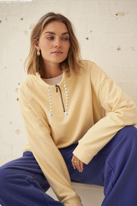 Eva Sporty Half Zip - Butter. Ceres Life