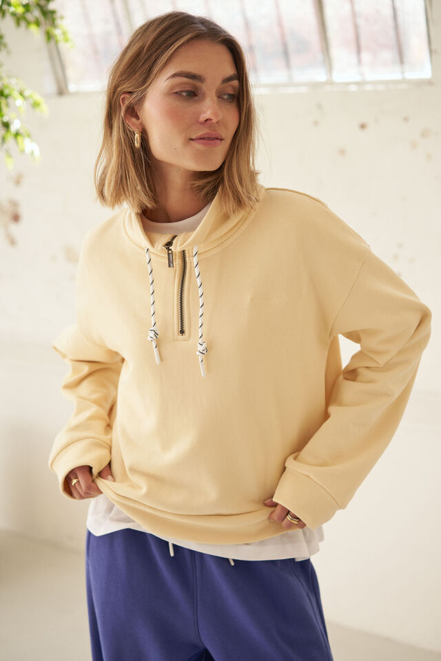 Eva Sporty Half Zip - Butter. Ceres Life