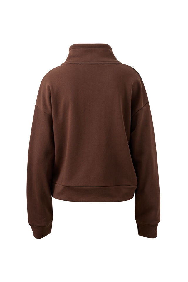 Eva Sporty Half Zip - Chocolate