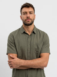 Linen Short Sleeve Shirt II - Khaki