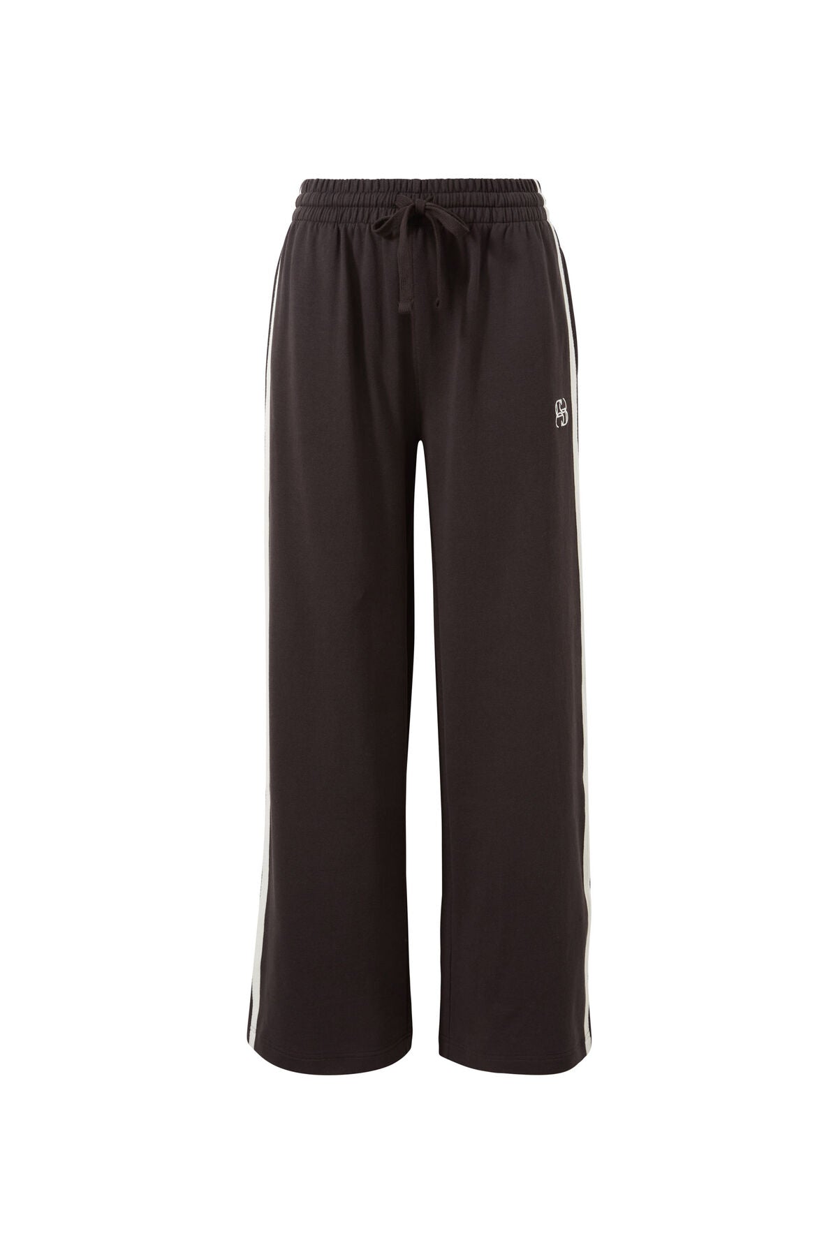 Gigi Wide Leg Terry Trackpant - Phantom Side Stripe