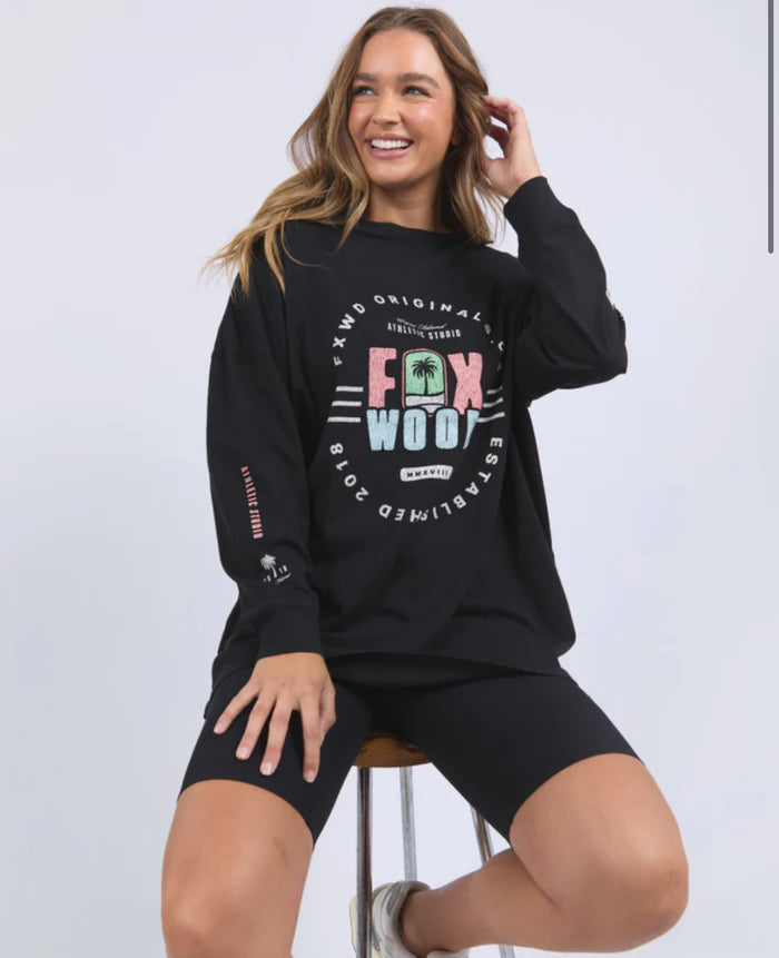 Vibes Long Sleeve Tee Shirt - Washed Black