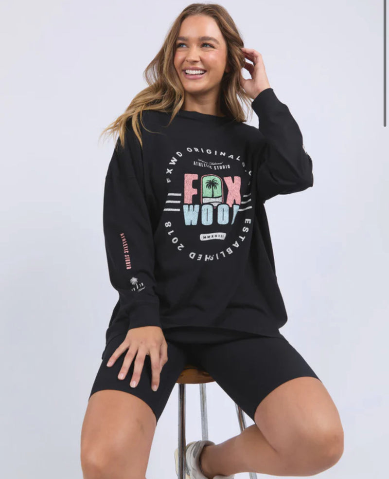 Vibes Long Sleeve Tee Shirt - Washed Black