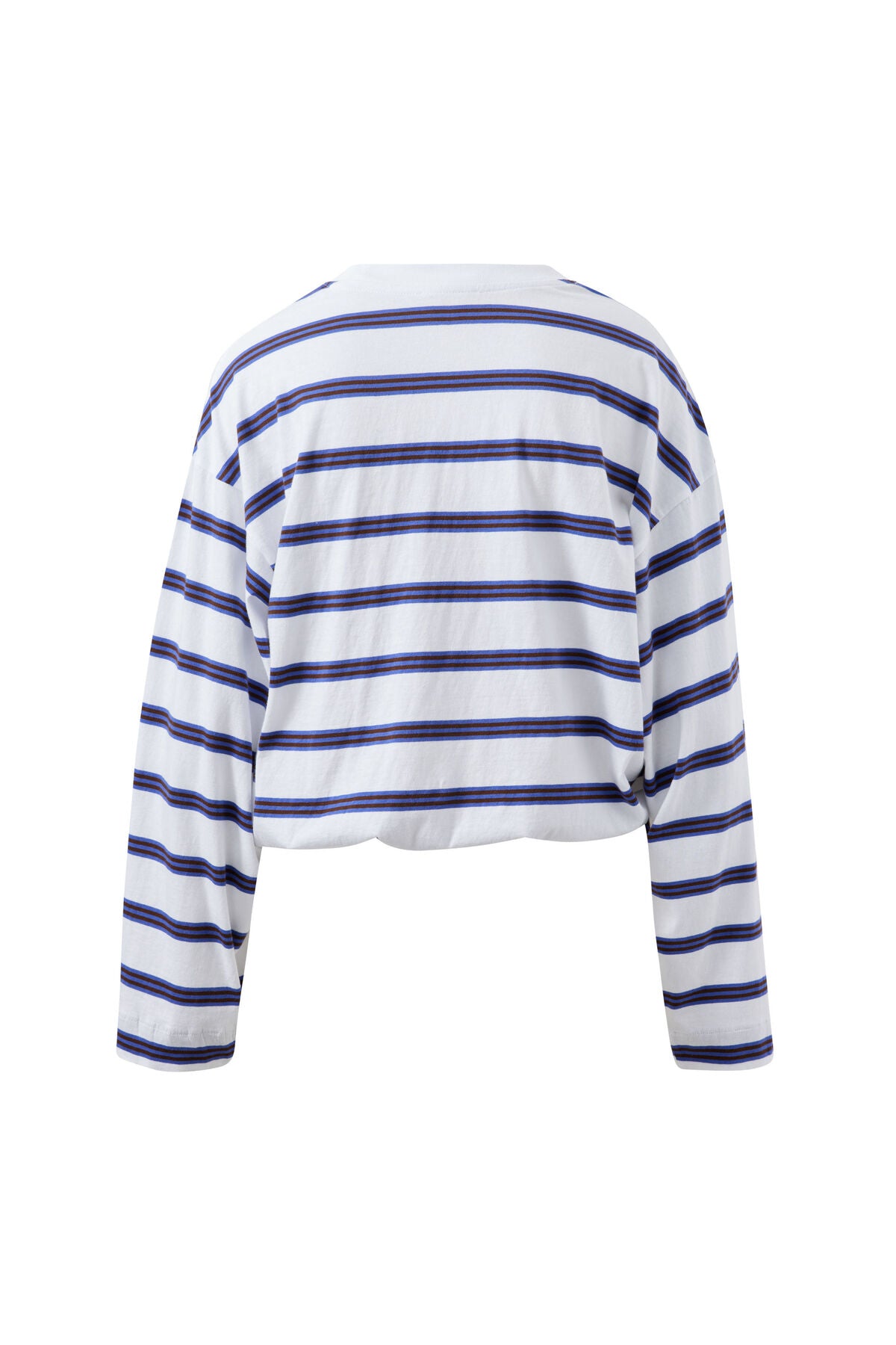 Beau Tie Slouchy Tee - White/Polo Choc Stripe