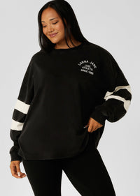 Throwback Oversized Lightweight Sweat - Washed Black