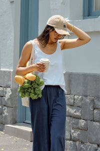 Bloom Slouchy Scoop Tank - White