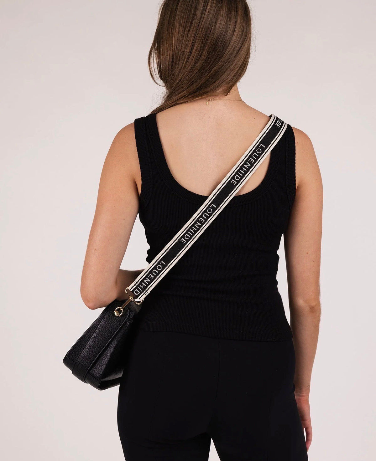Logo Contrast Bag Strap - Black/Cream