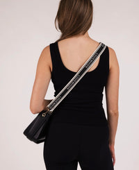 Logo Contrast Bag Strap - Black/Cream