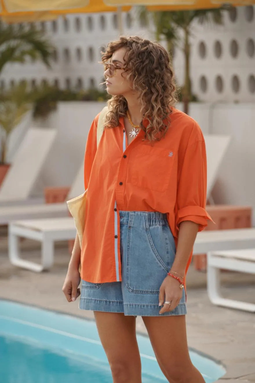 Peta Oversized Shirt - Flame Vacay
