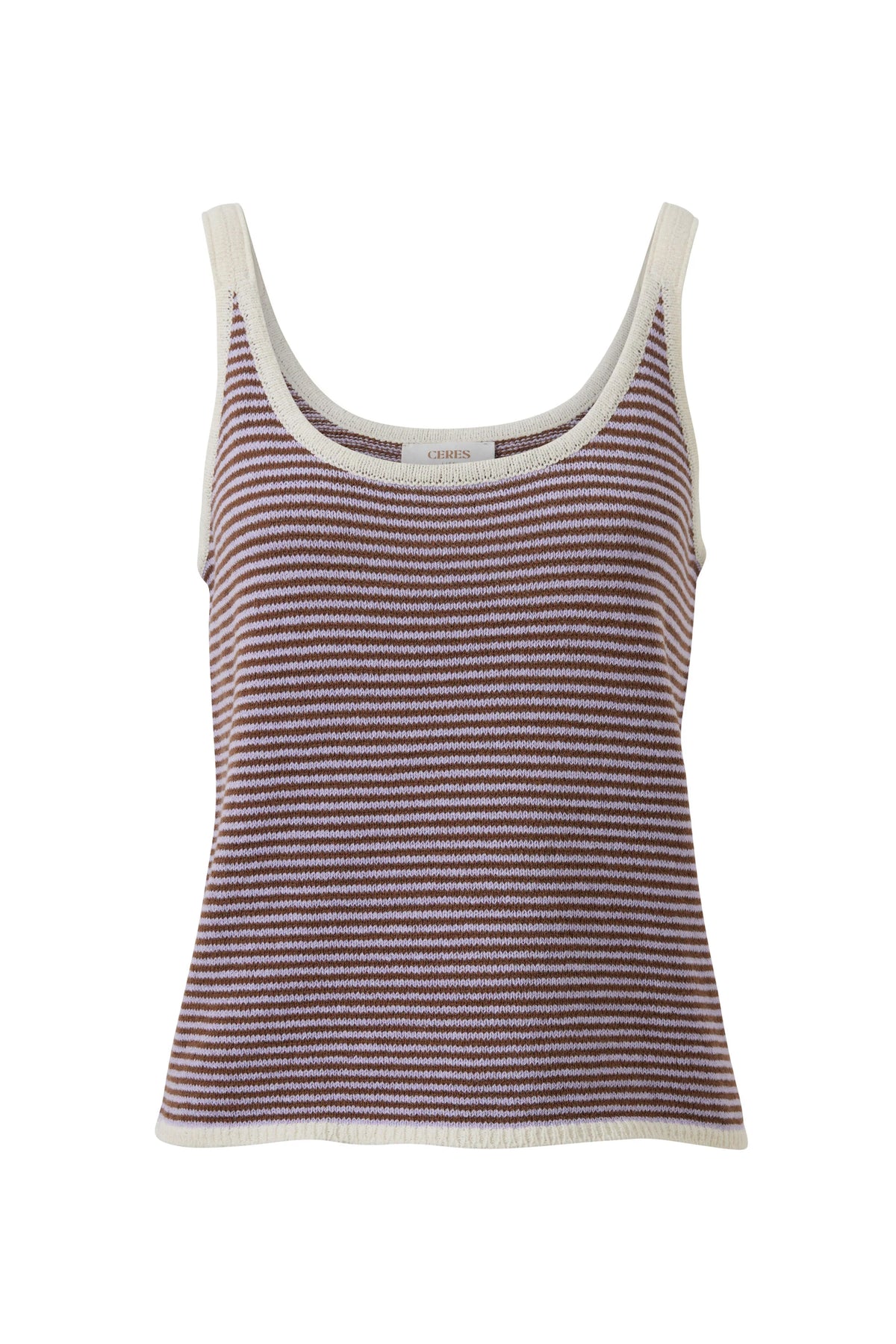 Fia Knit Tank - Dusty Lilac Stripe
