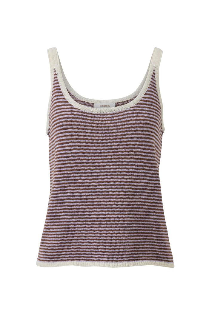 Fia Knit Tank - Dusty Lilac Stripe