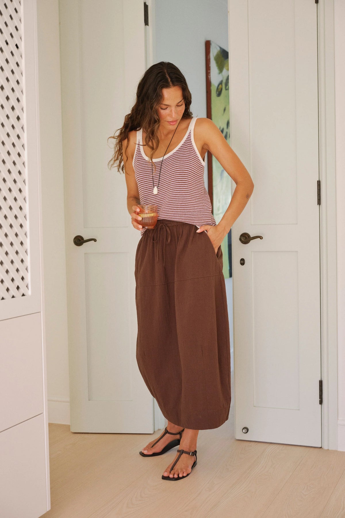 Fia Knit Tank - Dusty Lilac Stripe