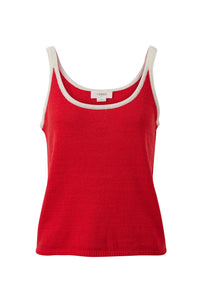 Fia Knit Tank - Red Ecru Straps