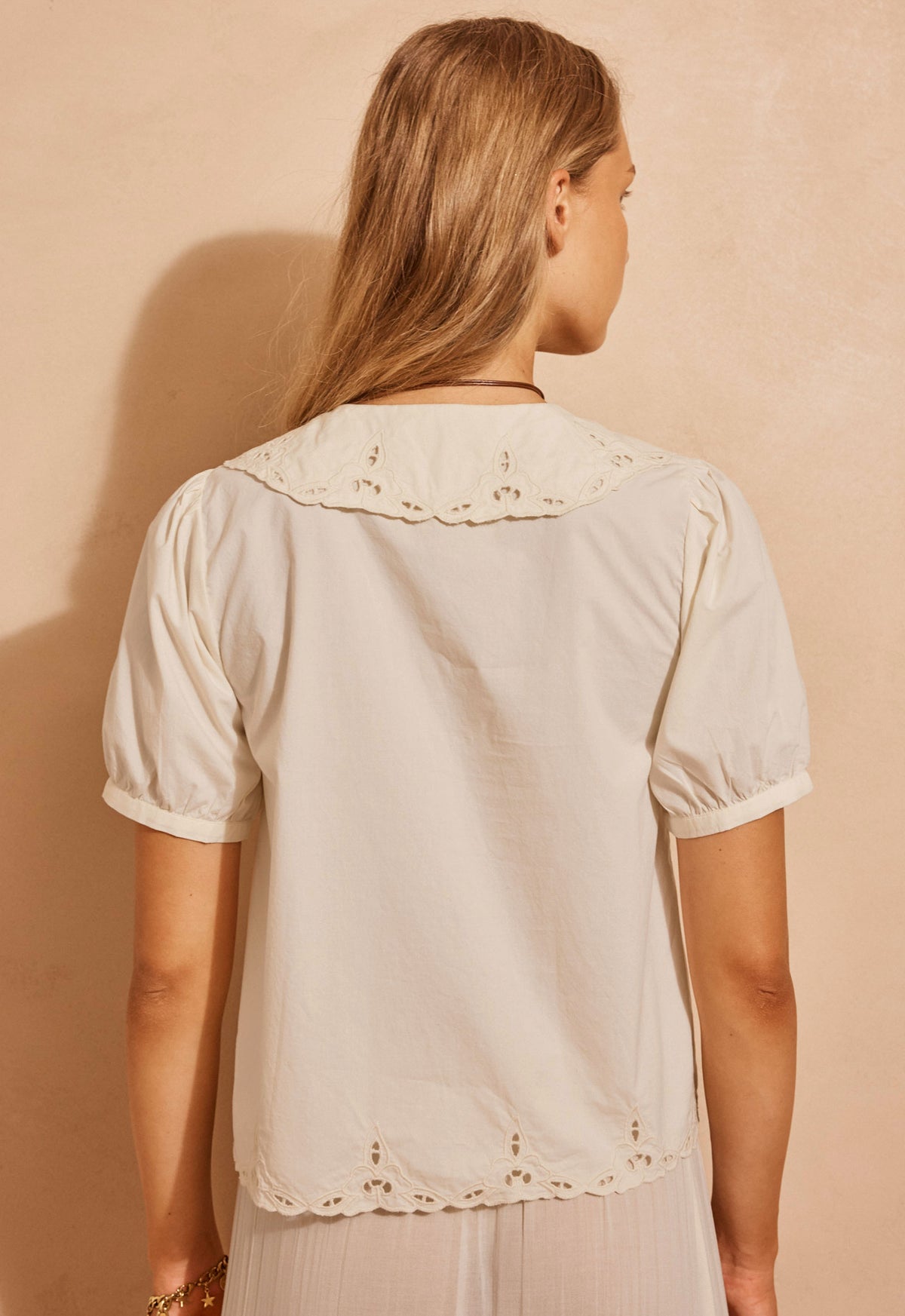 Fleur De Lis Blouse - Ivory White