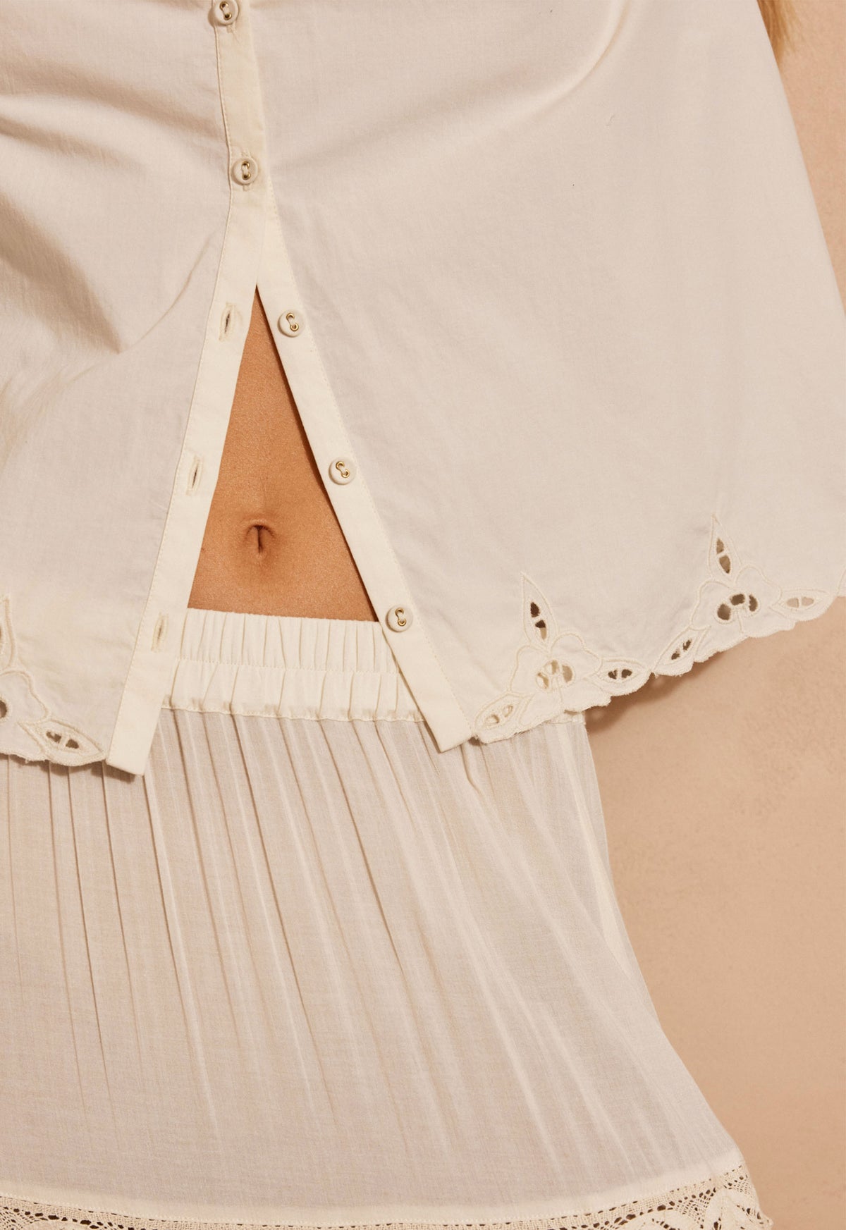 Fleur De Lis Blouse - Ivory White