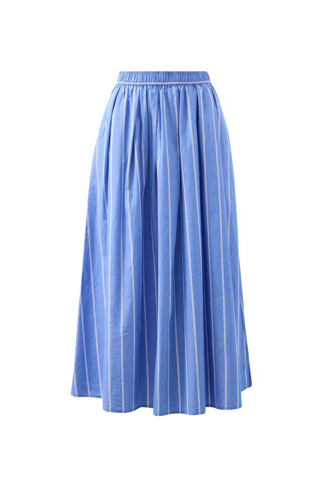 Florence Maxi Skirt - Oxford Blue White Stripe. Ceres Life