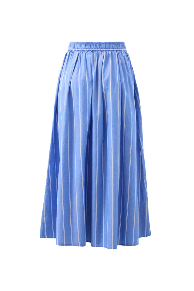 Florence Maxi Skirt - Oxford Blue White Stripe. Ceres Life