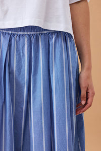 Florence Maxi Skirt - Oxford Blue White Stripe. Ceres Life
