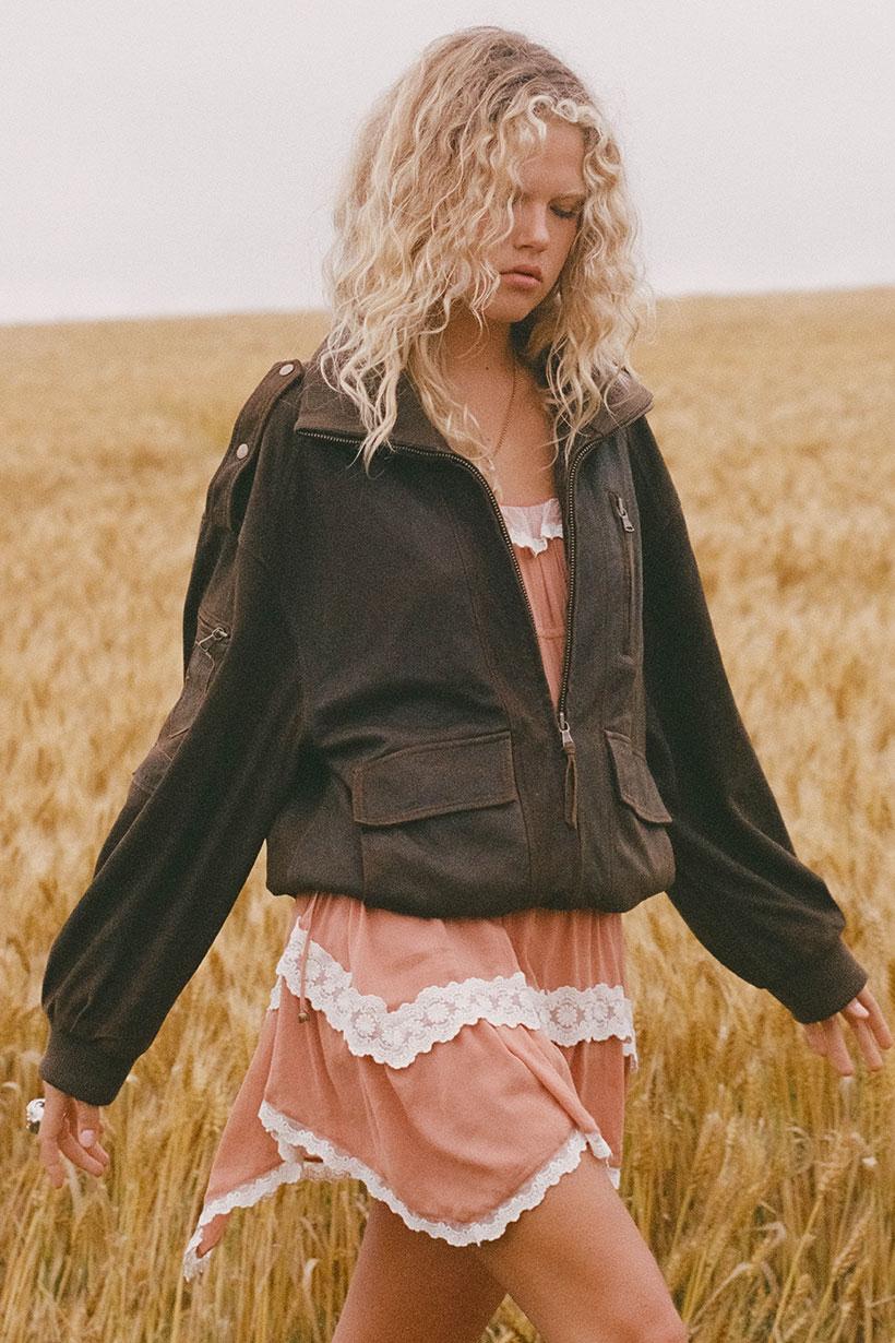 Fontaine Leather Bomber Jacket - Vintage Brown