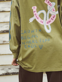 Lucky Serpant Long Sleeve Tee - Lime