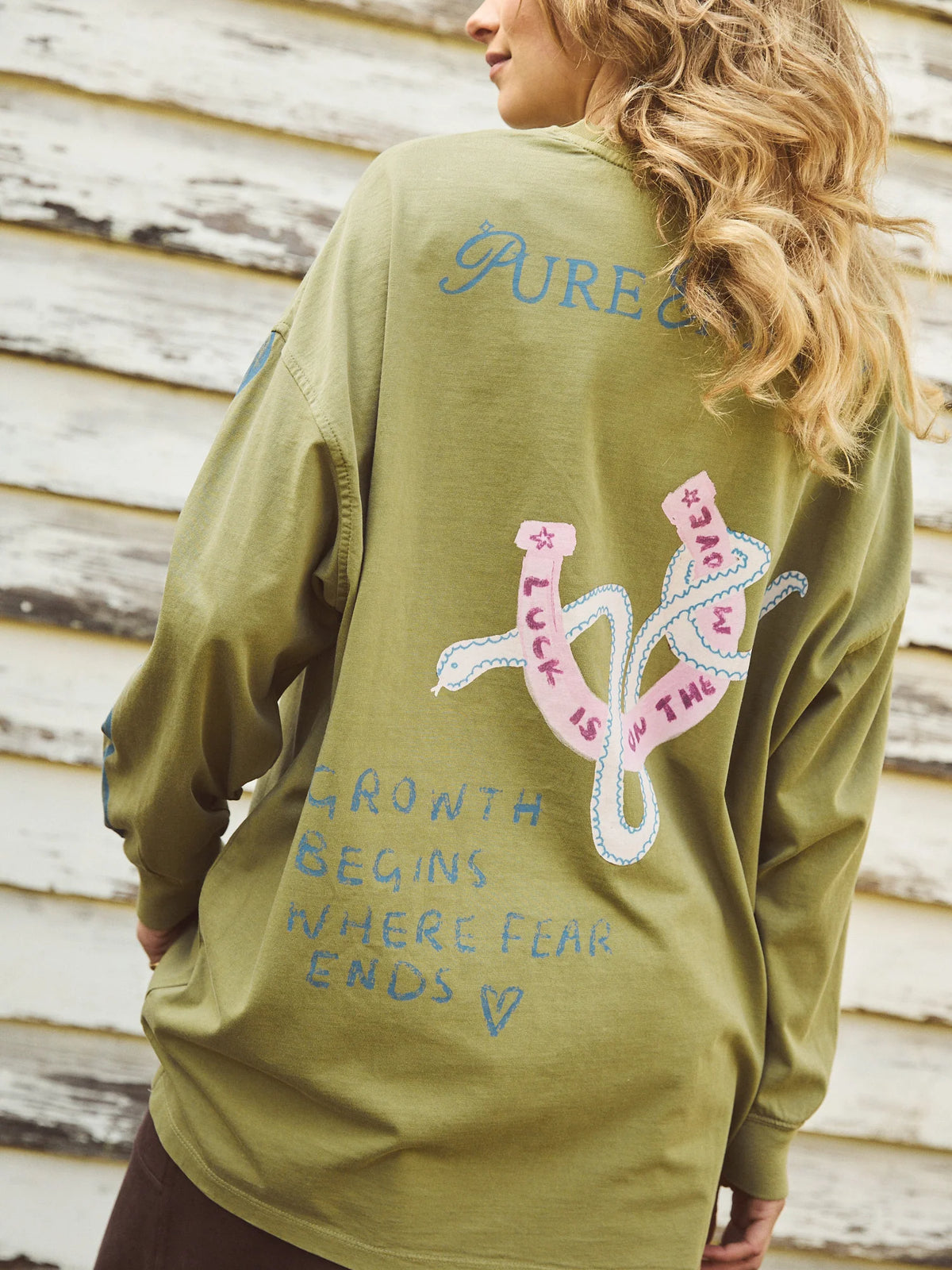 Lucky Serpant Long Sleeve Tee - Lime