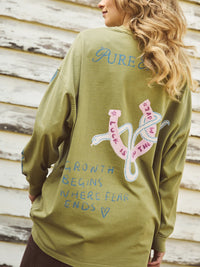 Lucky Serpant Long Sleeve Tee - Lime