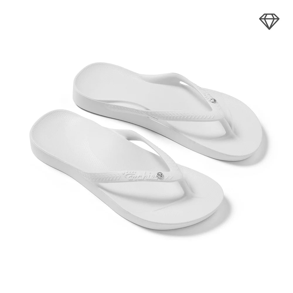 Arch Support Thongs - Classic Crystal White