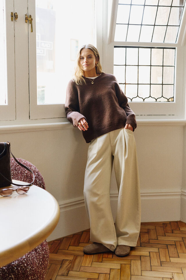 Gemma Pleat Pant - Eggshell. Ceres Life