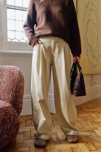 Gemma Pleat Pant - Eggshell. Ceres Life