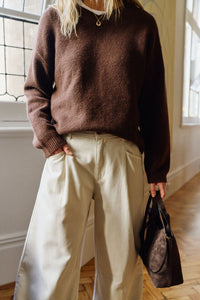 Gemma Pleat Pant - Eggshell. Ceres Life
