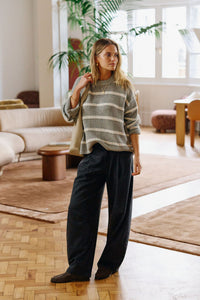 Gemma Pleat Pant - Washed Black. Ceres Life