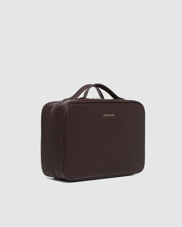 Georgie Cosmetic Case - Chocolate. Louenhide