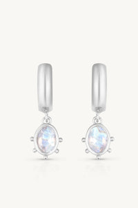 Gia Moonstone Silver Huggies