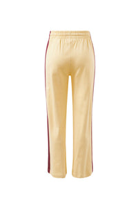 Gigi Wide Leg Terry Trackpant - Butter Washed Burgundy Side Stripe