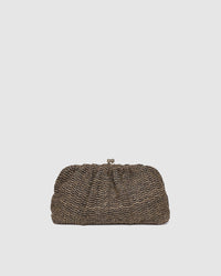 Goldie Clutch - Raffia Chocolate