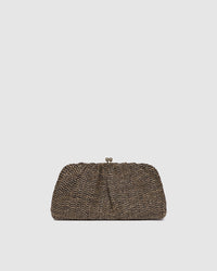 Goldie Clutch - Raffia Chocolate