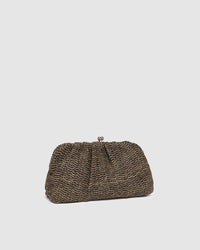 Goldie Clutch - Raffia Chocolate