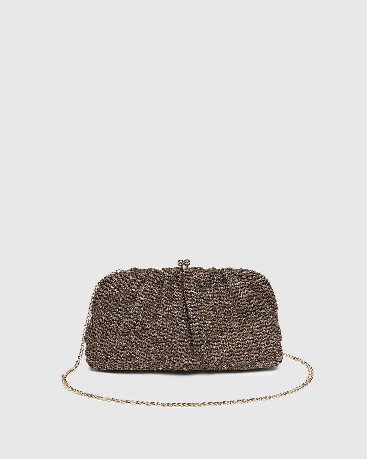 Goldie Clutch - Raffia Chocolate