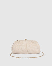 Goldie Clutch - Raffia Vanilla
