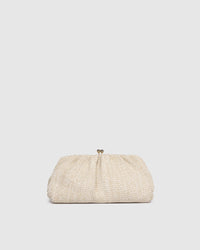 Goldie Clutch - Raffia Vanilla