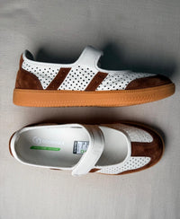 Goodsole 2001 Parlay Punched - Beige/Choc Leather