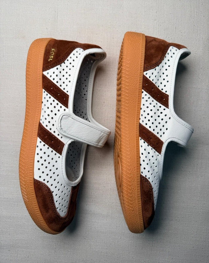 Goodsole 2001 Parlay Punched - Beige/Choc Leather