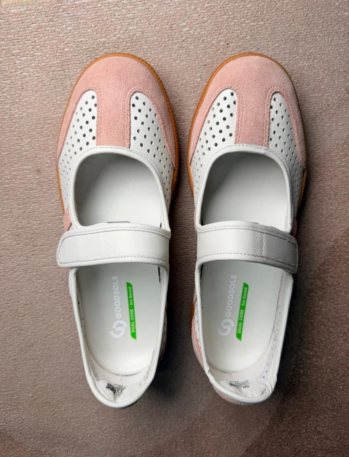 Goodsole 2001 Parlay Punched - Beige/Light Pink Leather