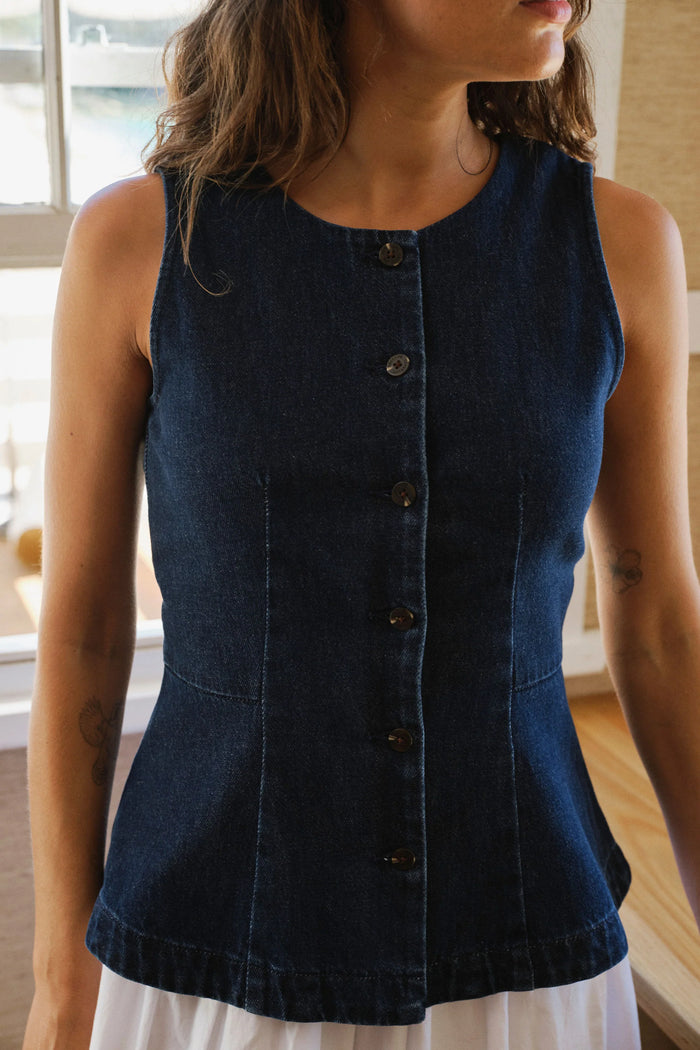 Harriet Sleeveless Top - Midnight